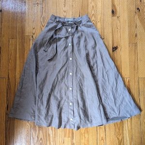 Vintage Linen Midi Skirt by Jaegar